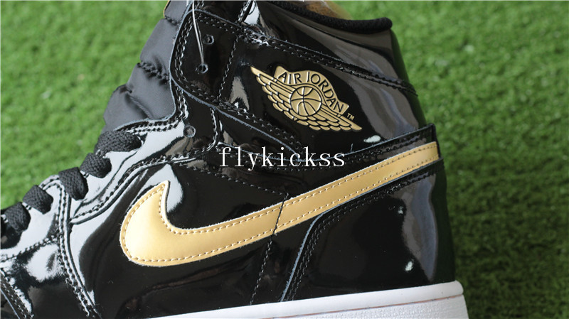 Authentic Air Jordan 1 OG Black Metallic Gold